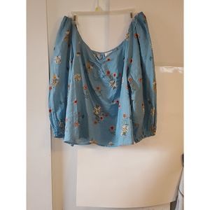 a.n.a. A New Approach Women's Top Peasant Style Pullover Balloon Sleeves NWT 2X